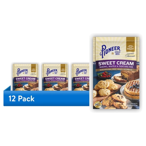 (12 pack) Pioneer Sweet Cream Baking - Waffle & Pancake Mix - 6 oz