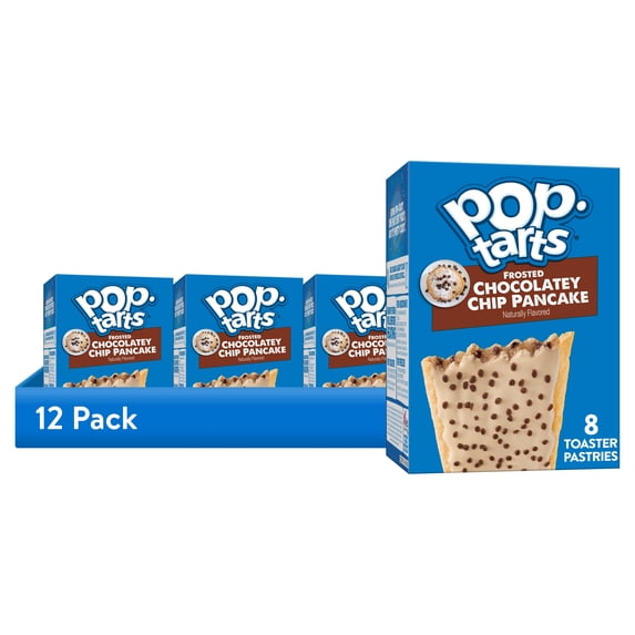 (12 pack) Pop-Tarts Frosted Chocolatey Chip Pancake Toaster Pastries, Breakfast Foods, Shelf-Stable, 13.5 oz (8 Count)