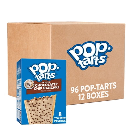 (12 pack) Pop-Tarts Frosted Chocolatey Chip Pancake Toaster Pastries, Breakfast Foods, Shelf-Stable, 13.5 oz (8 Count)