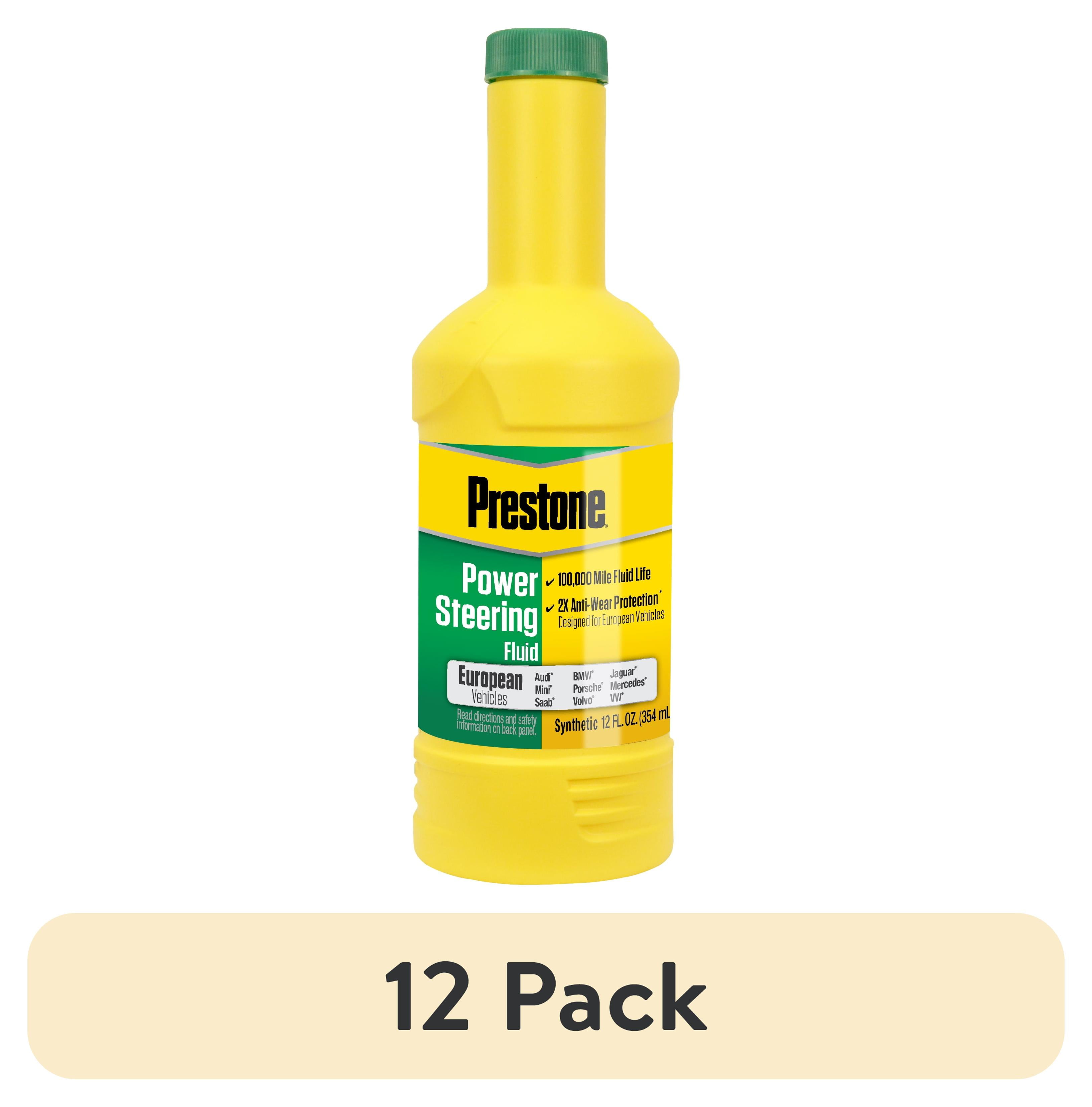 (12 pack) Prestone European Veh Power Steering Fl-12 fl oz.-Synthetic, 2X anti-wear, 100k Mi