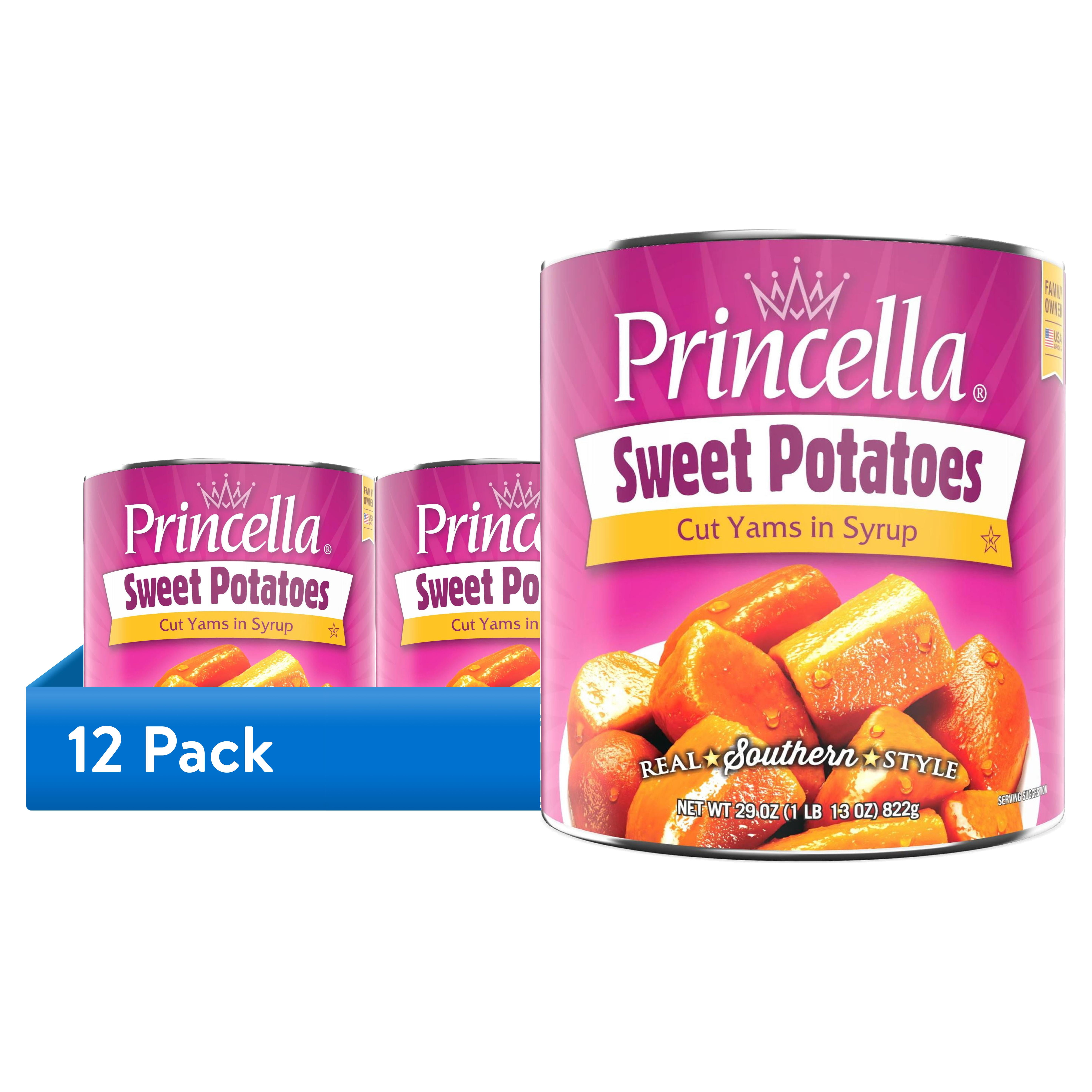 (12 pack) Princella Canned Cut Sweet Potatoes, 29 oz Can