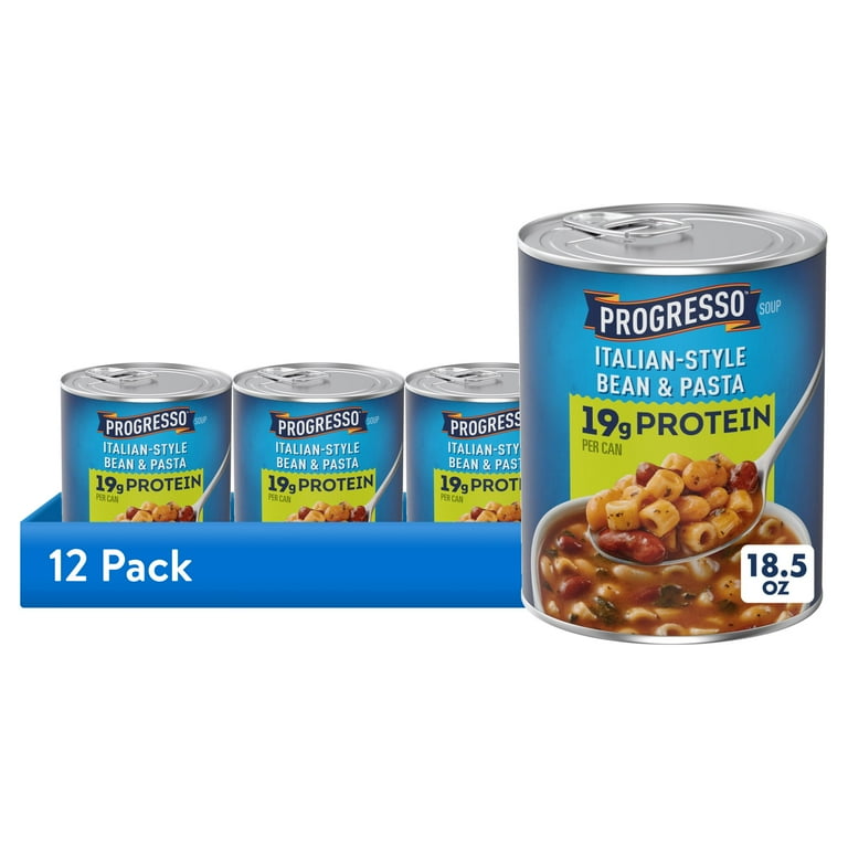 12 pack) Progresso Italian-Style Bean and Pasta Protein Soup