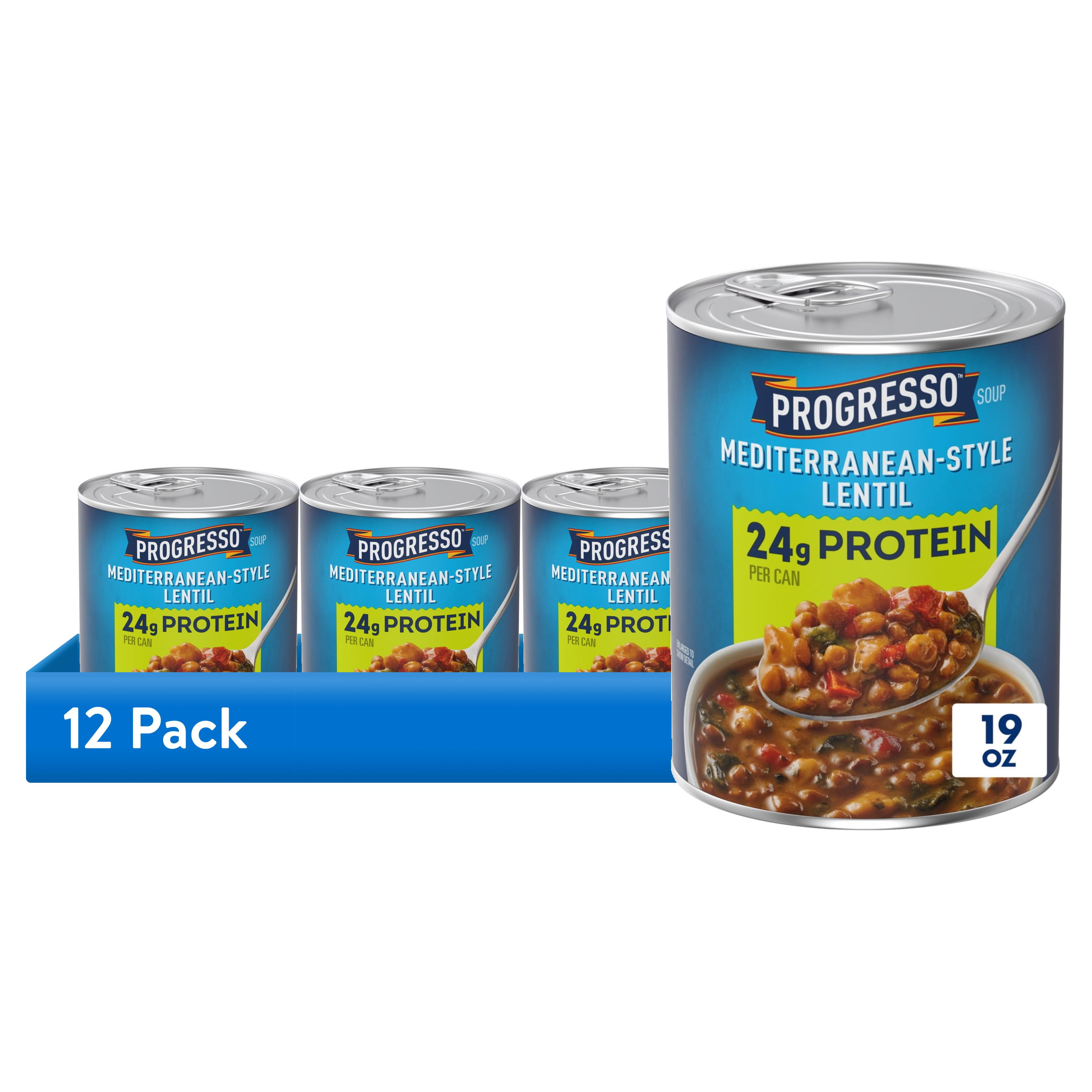 12 pack) Progresso Protein Mediterranean-Style Lentil Soup (19 oz