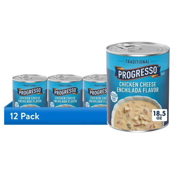 (12 pack) Progresso Traditional, Chicken Cheese Enchilada Flavor Canned Soup, Gluten Free, 18.5 oz.