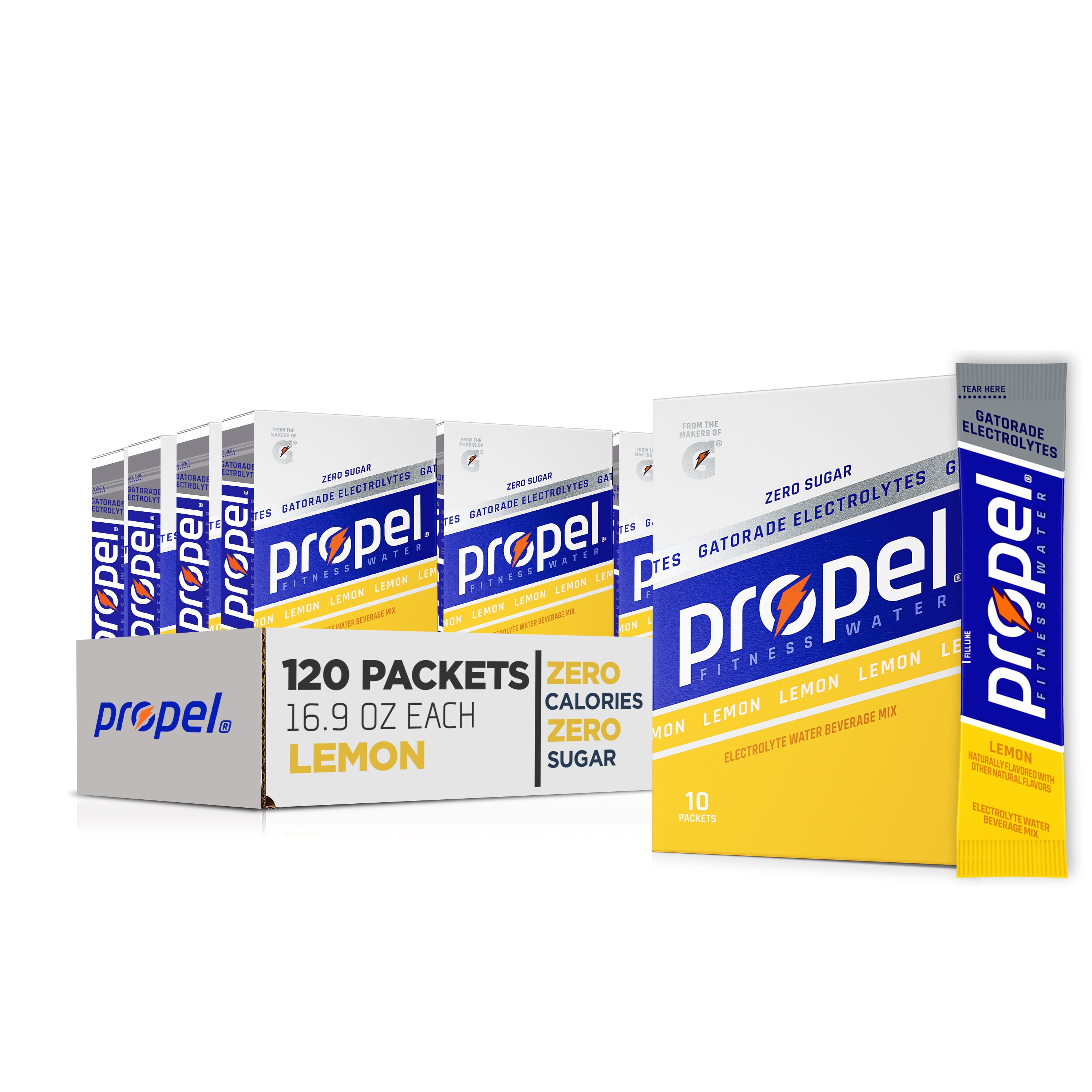 (12 pack) Propel Beverage Powder Mix with Electrolytes 16 oz., Lemon, Pk10 01090