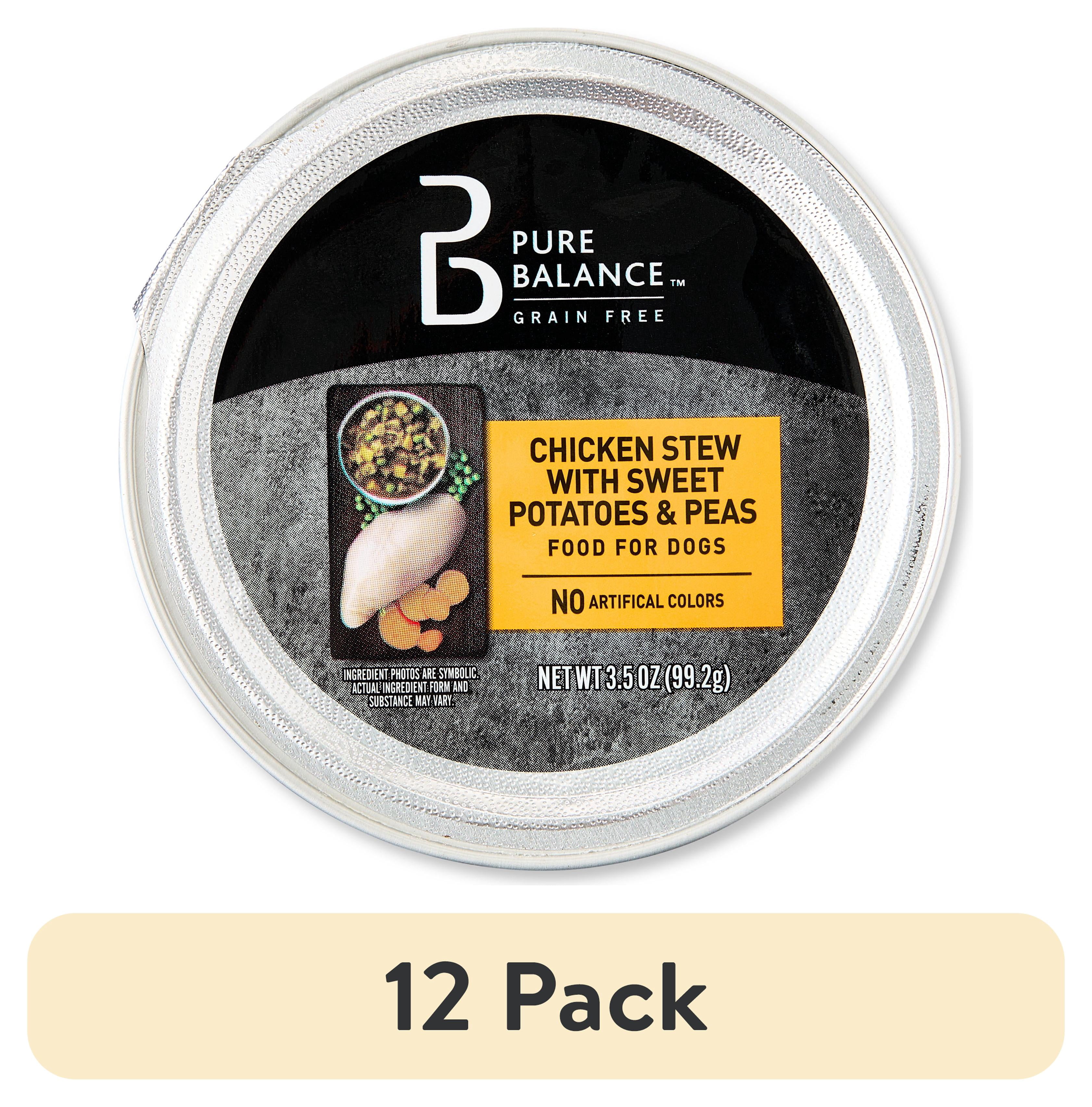 (12 pack) Pure Balance Chicken Stew with Sweet Potatoes & Peas Grain-Free Wet Dog Food, 3.5 oz Tray