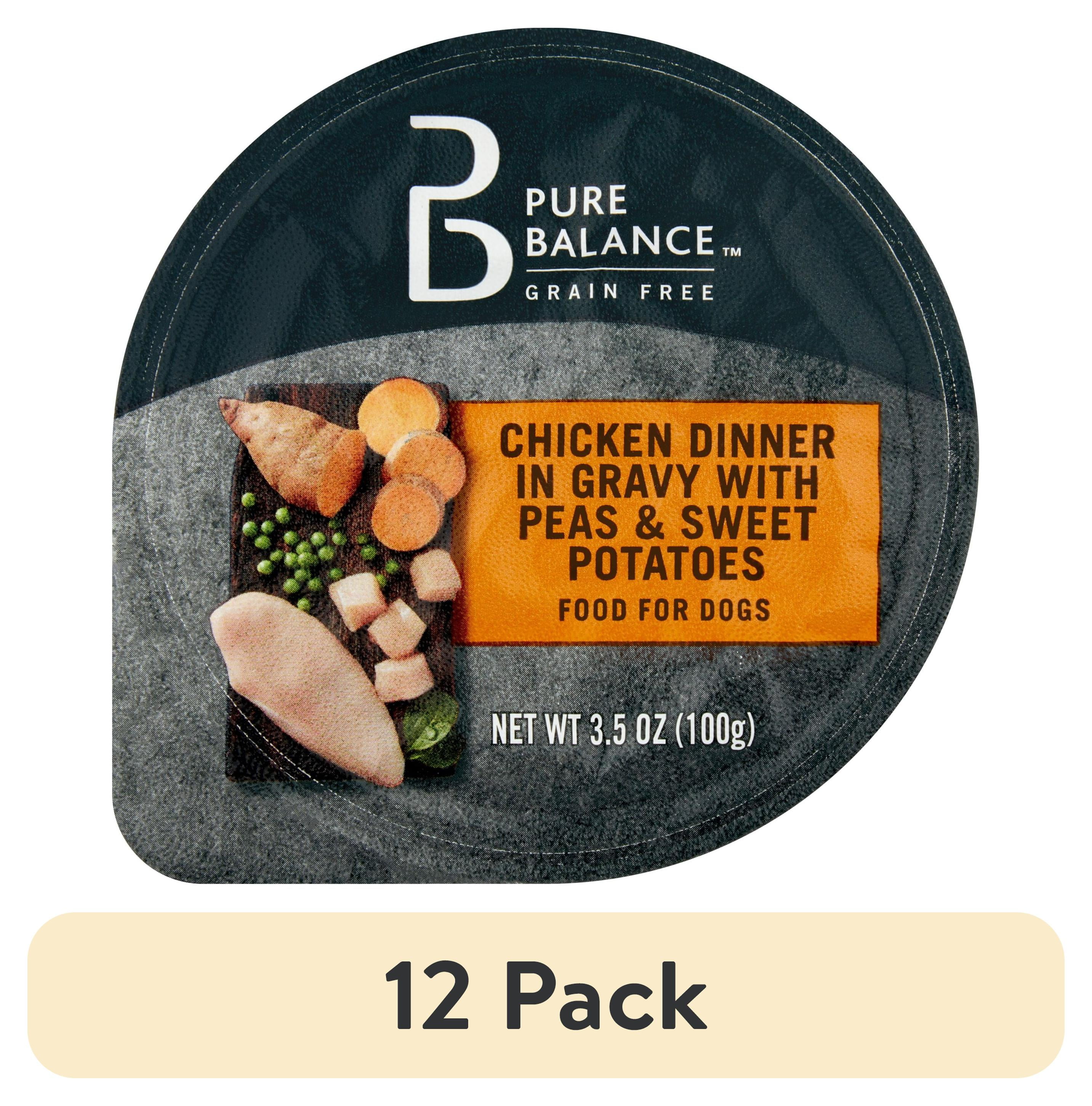 (12 pack) Pure Balance Chicken and Gravy Wet Dog Food, Grain-Free, 3.5 oz Cup
