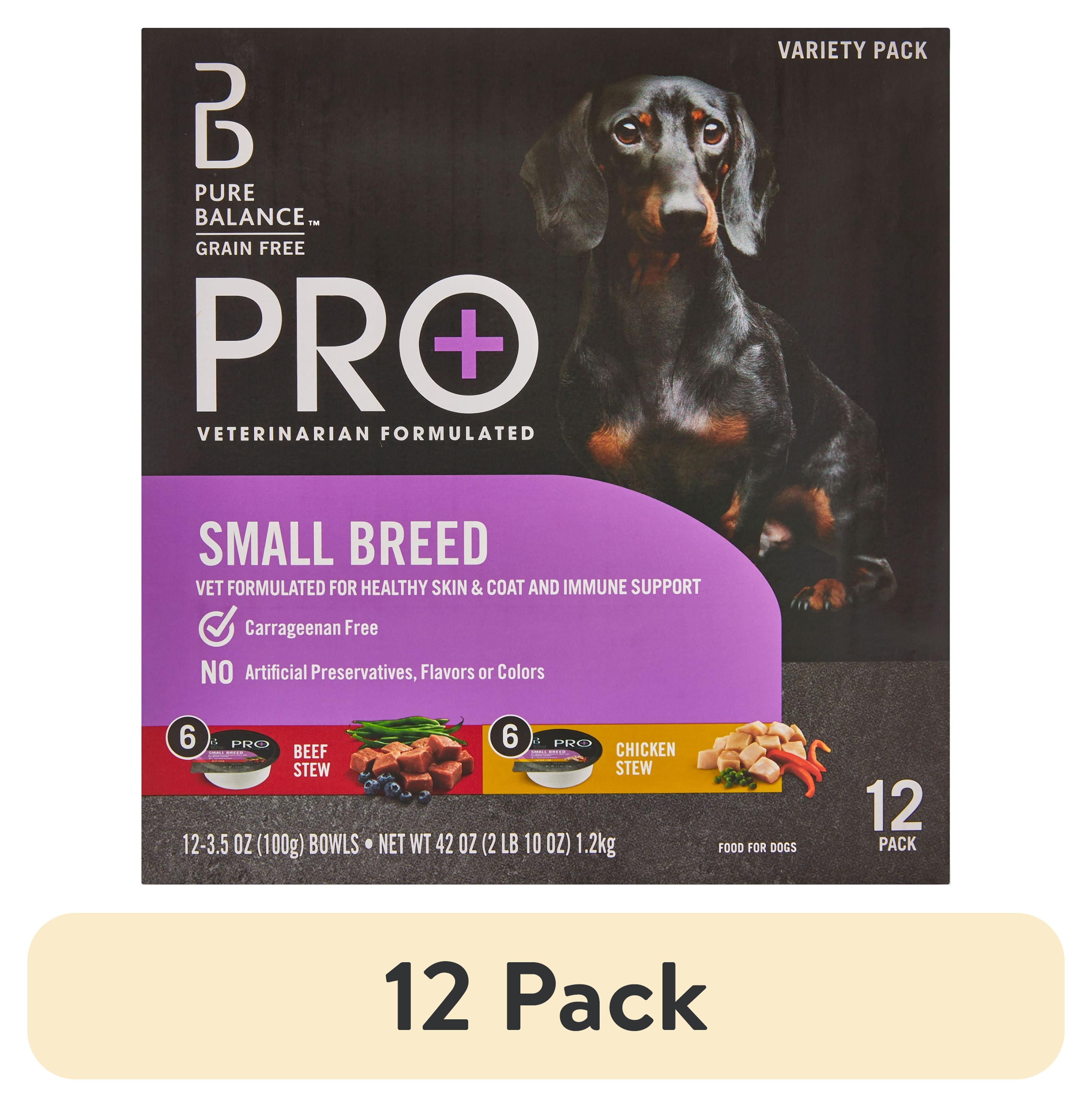 (12 pack) Pure Balance Pro Beef Stew & Chicken Stew for Small Breeds Wet Dog Food, 3.5 oz, 12 Count