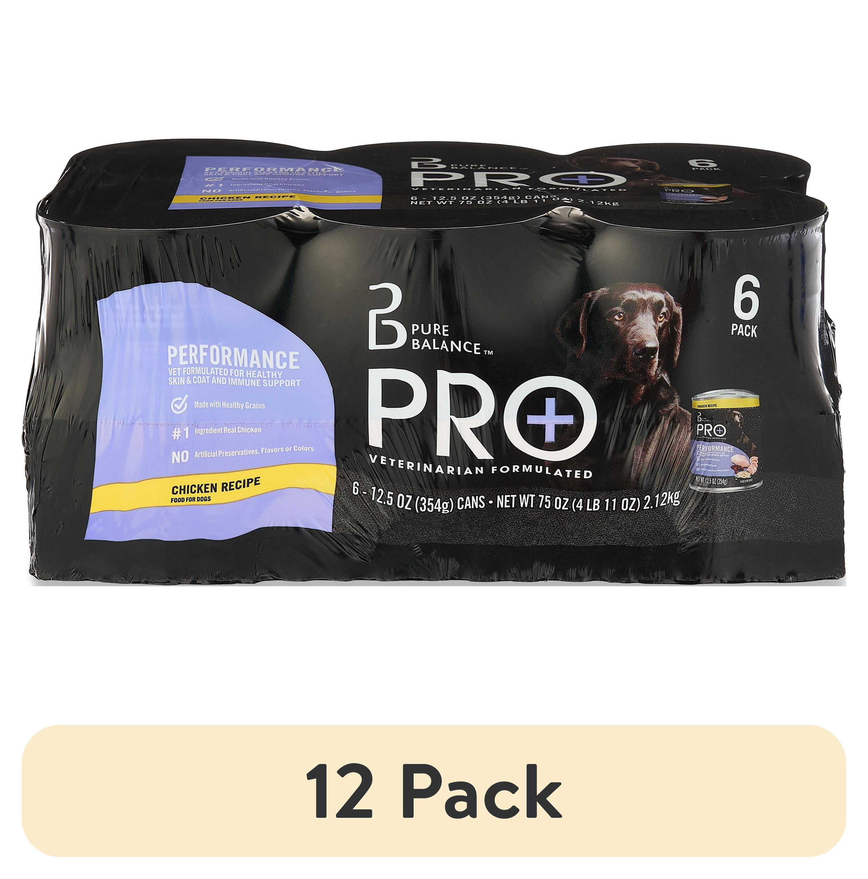 (12 pack) Pure Balance Pro+ Chicken Recipe Wet Dog Food for Performance, 12.5 oz Cans, 6 Pack