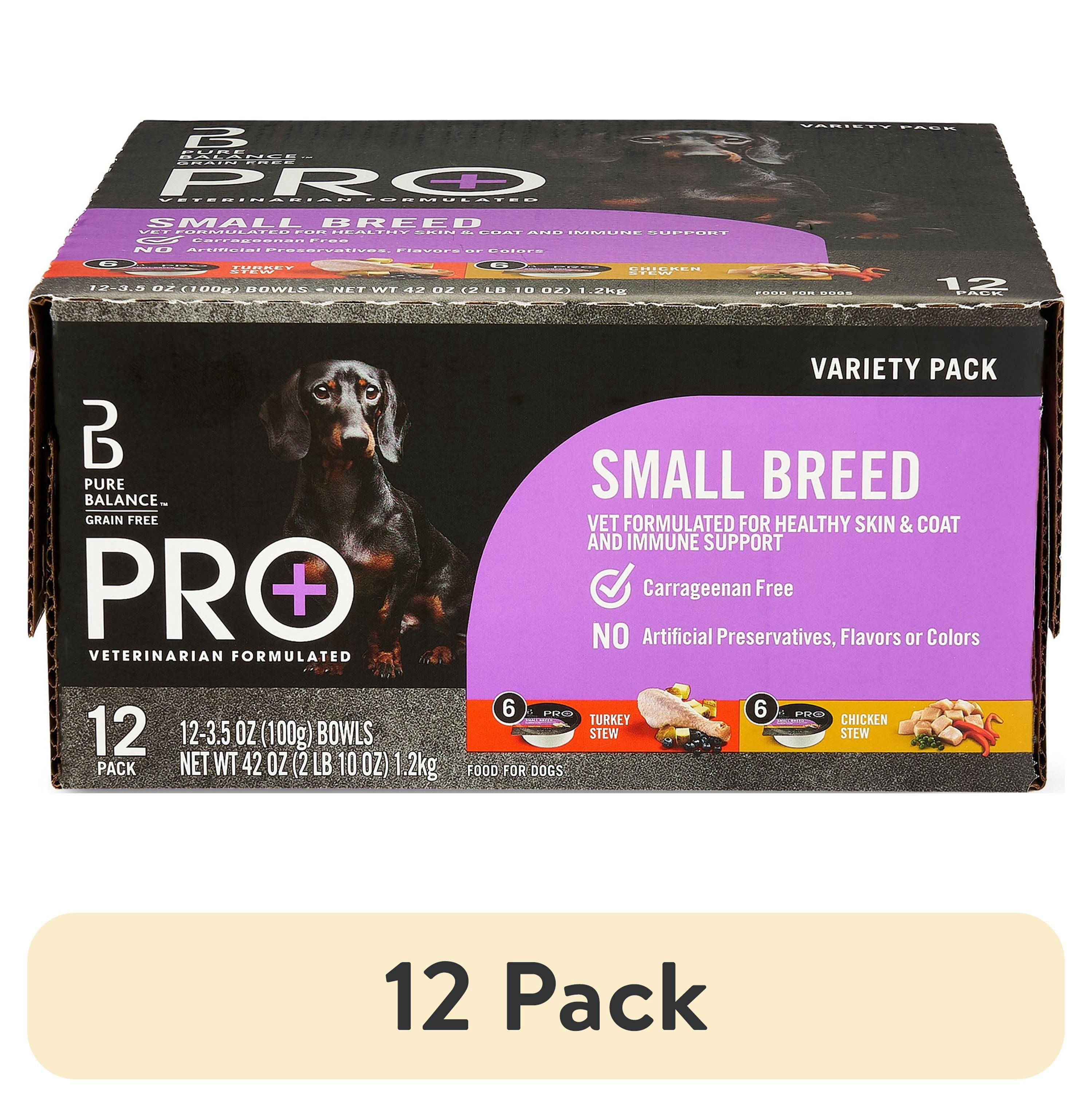 (12 pack) Pure Balance Pro+ Small Breed Turkey and Chicken Stew Variety Pack Wet Dog Food, 3.5 oz Cups, 12 Pack