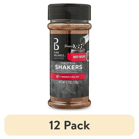 (12 pack) Pure Balance Protein Shakers Beef Recipe Dog Food Topper, 4.2 oz