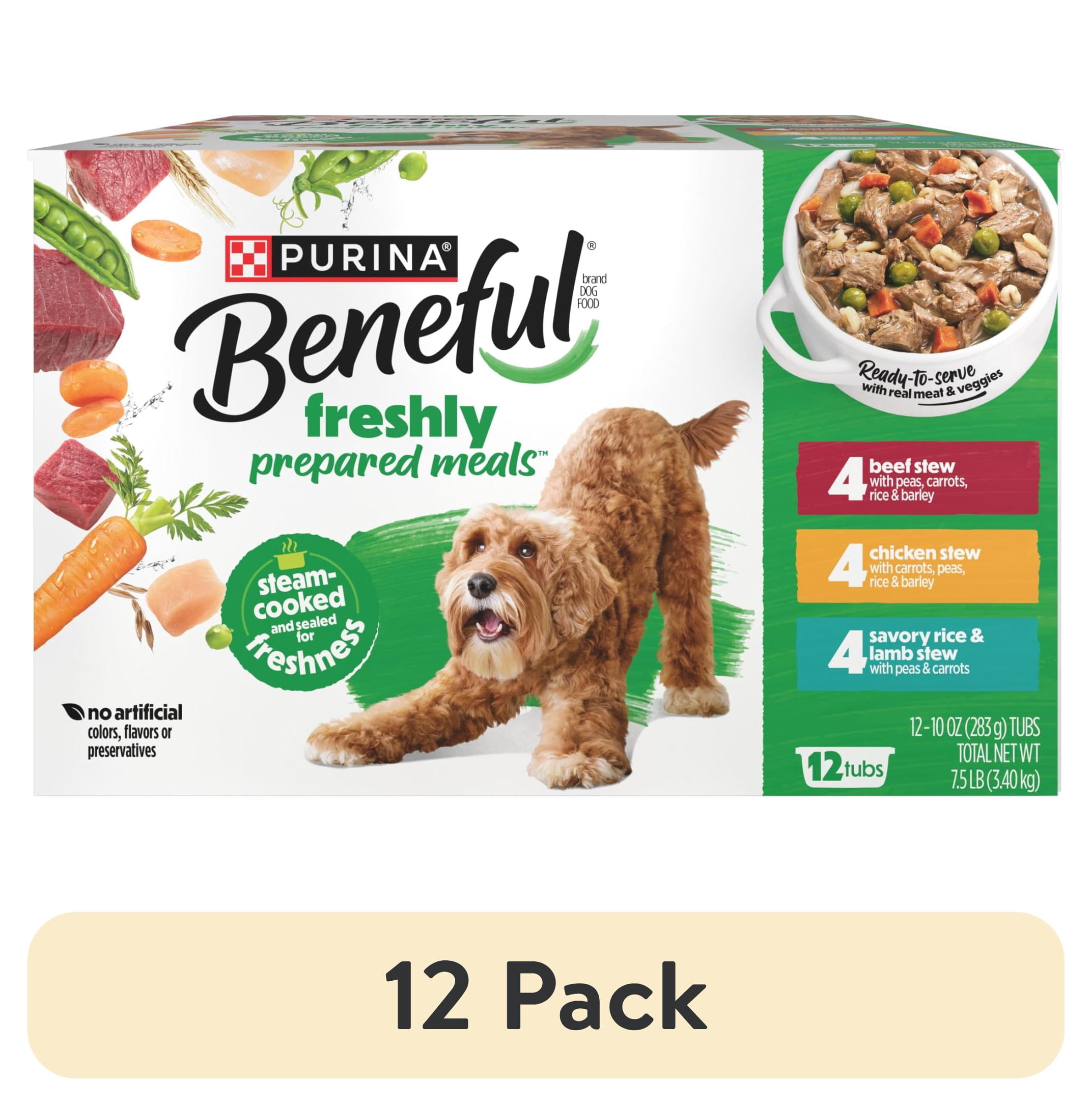 (12 pack) Purina Beneful Dog Food Freshly Prepared Meals Variety Pack Wet Dog Food with Gravy, 10 oz, 12 Pack