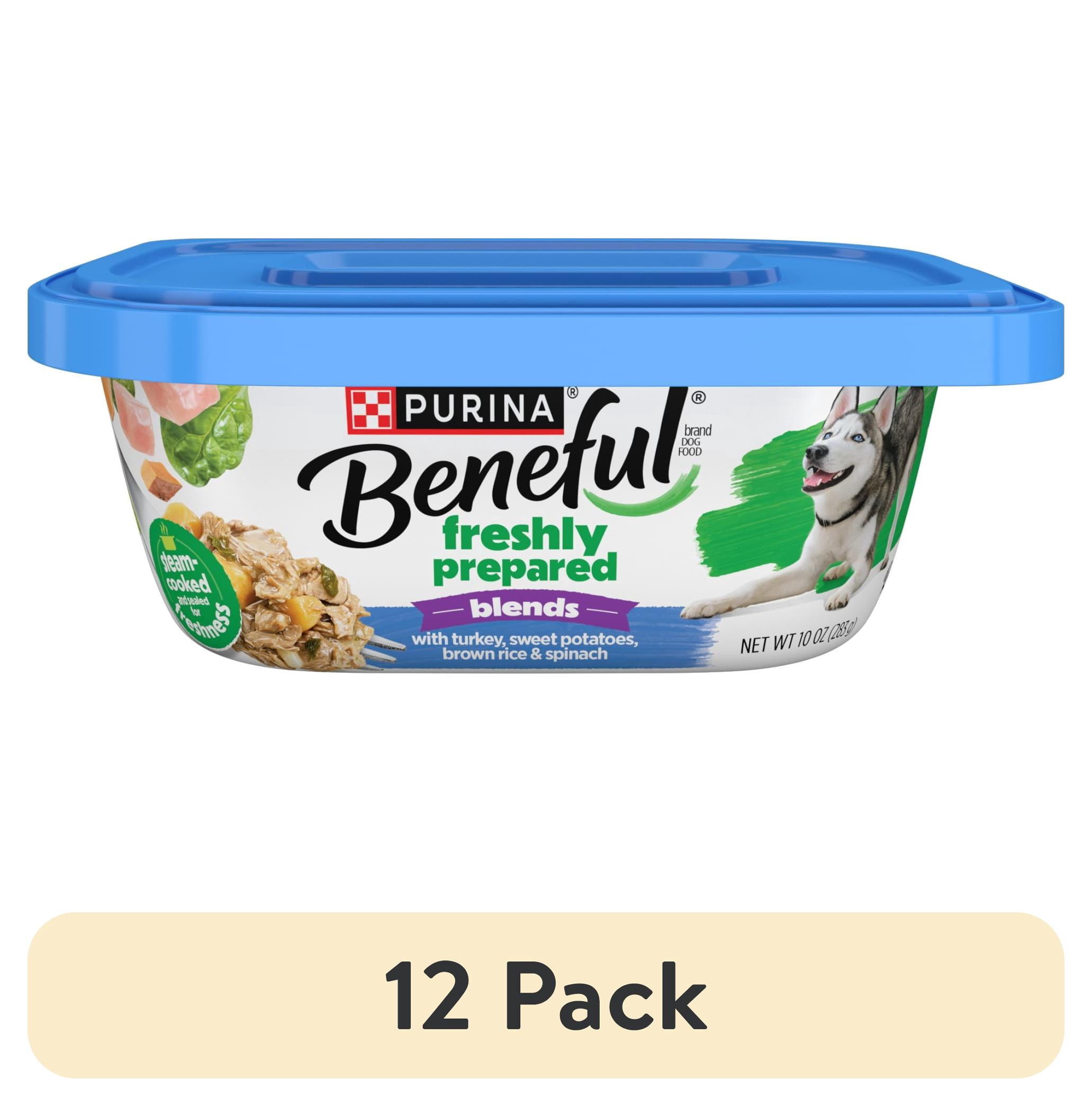 (12 pack) Purina Beneful Freshly Prepared Blends Wet Dog Food with Turkey, Sweet Potatoes, Brown Rice and Spinach, 10 oz Tub