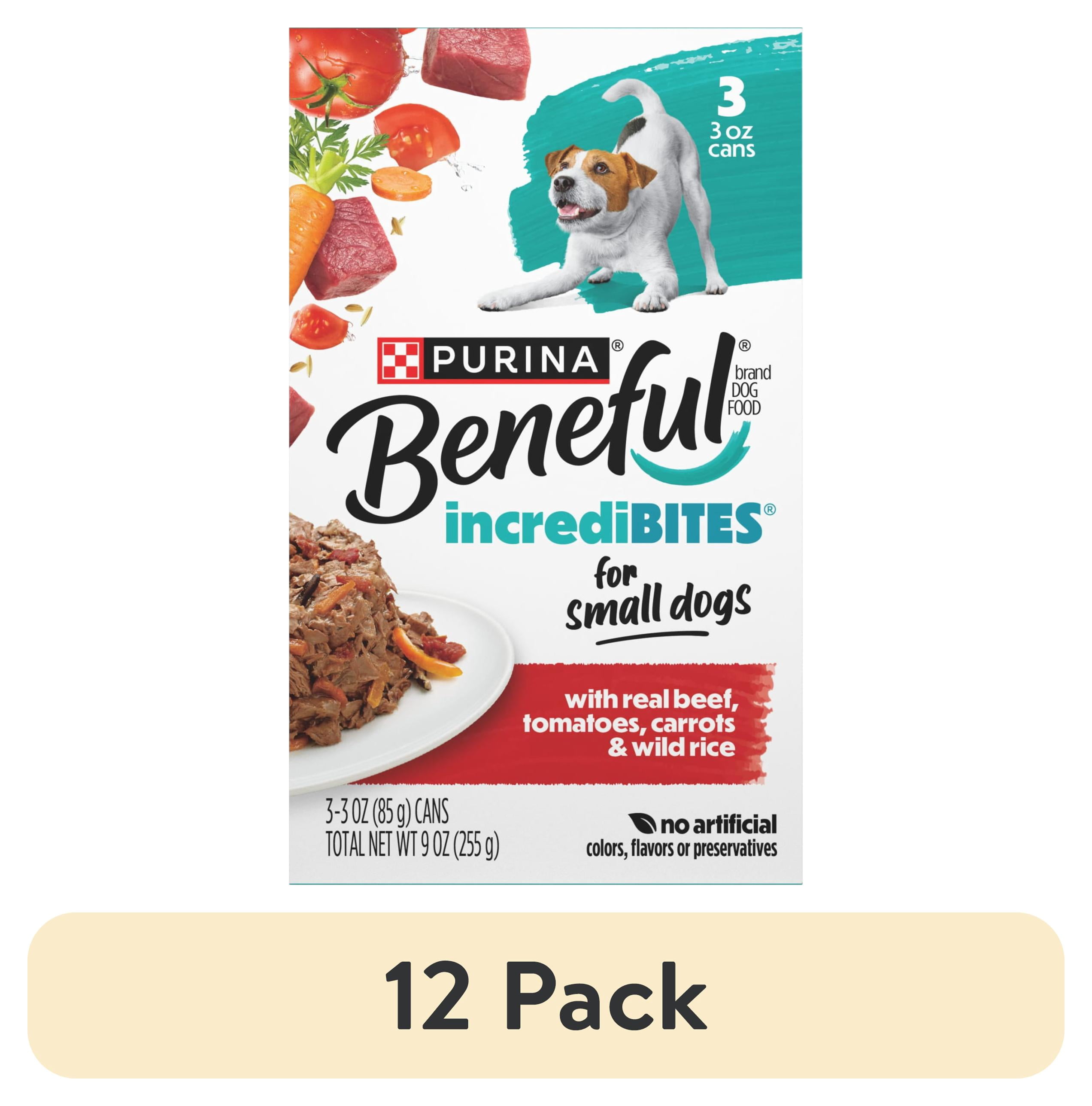(12 pack) Purina Beneful IncrediBites Small Wet Dog Food Real Beef, Rice & Vegetables, 3 oz Cans
