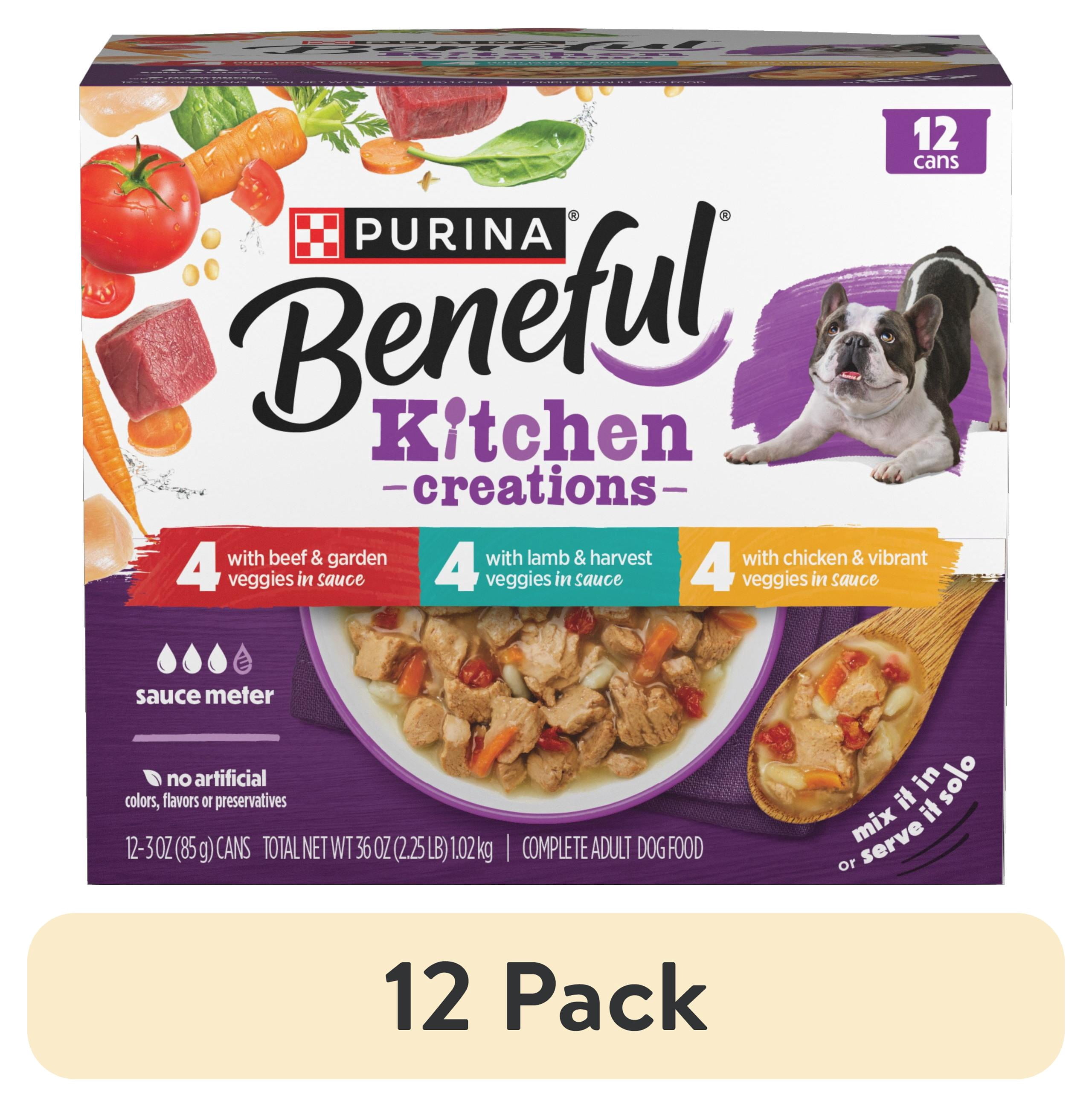 (12 pack) Purina Beneful Kitchen Creations With Beef, Chicken, or Lamb Wet Dog Food Variety Pack, 3 oz Cans (12 Pack)