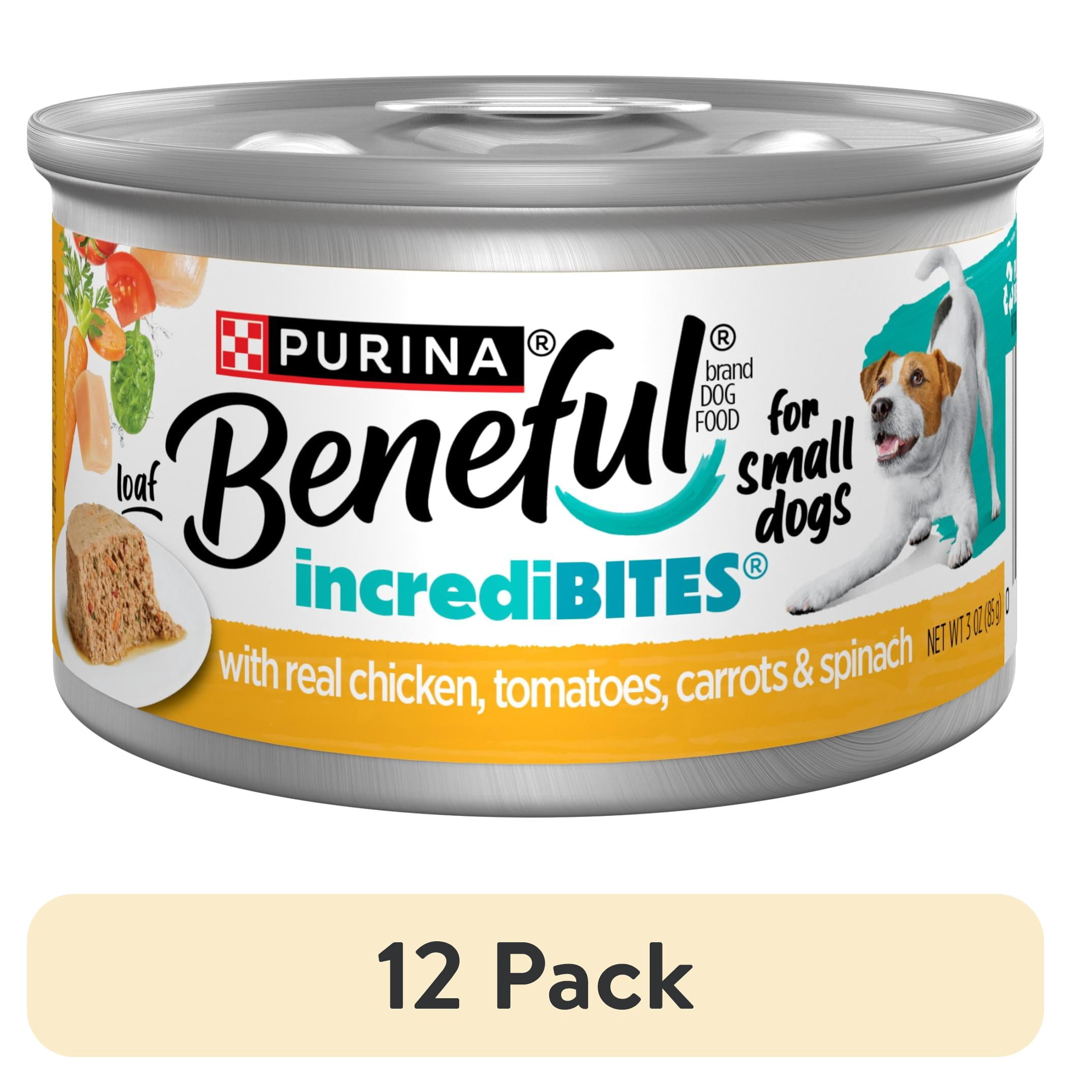 (12 pack) Purina Beneful Small Breed Wet Dog Food, IncrediBites Loaf With Real Chicken Recipe, 3 oz.