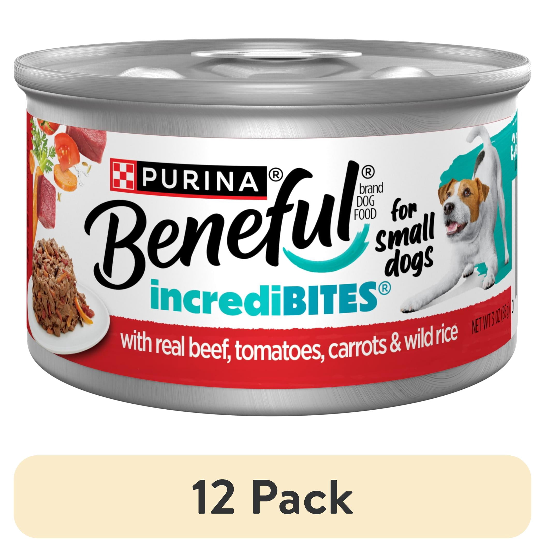 (12 pack) Purina Beneful Small Breed Wet Dog Food in Gravy, IncrediBites With Real Beef, 3 oz.