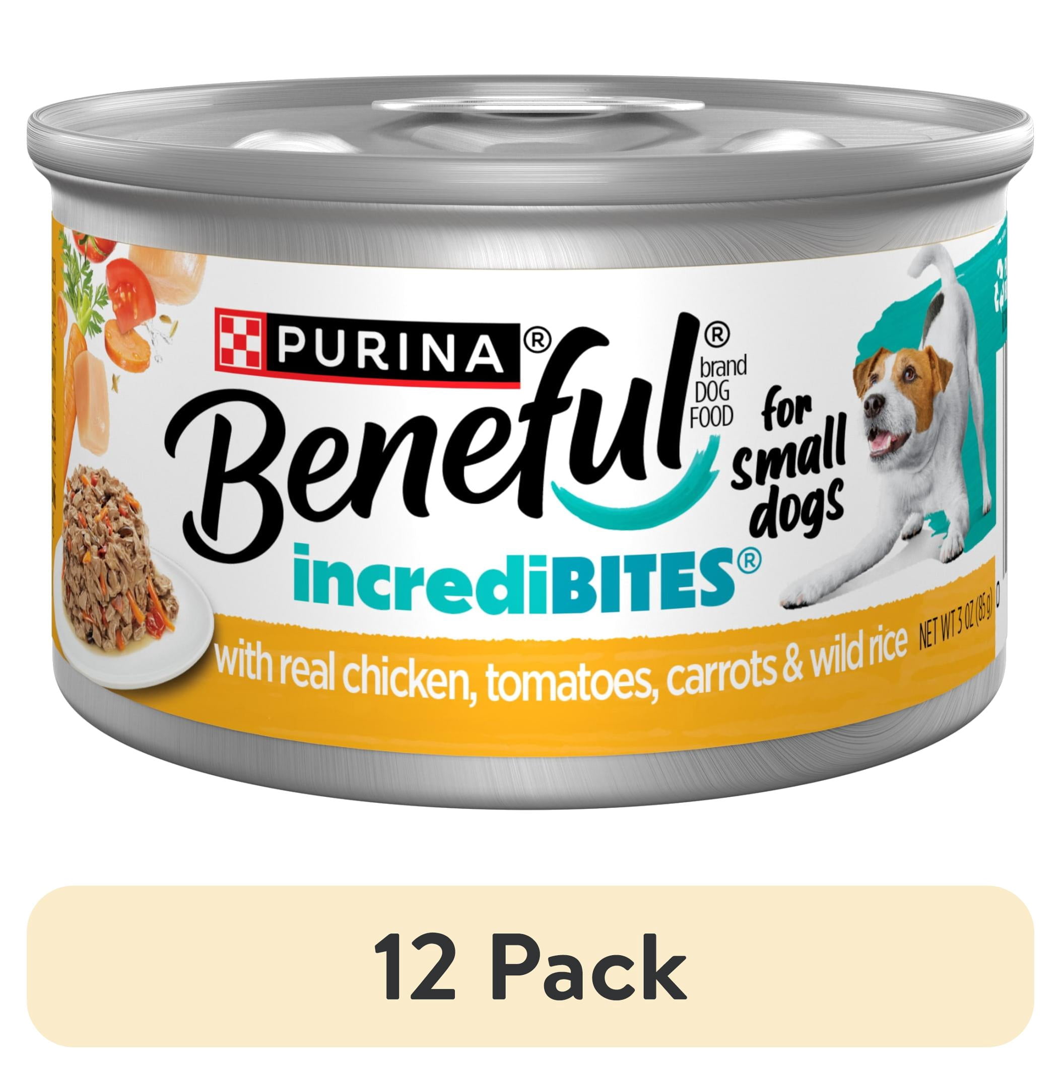 (12 pack) Purina Beneful Small Breed Wet Dog Food in Gravy, IncrediBites With Real Chicken, 3 oz.