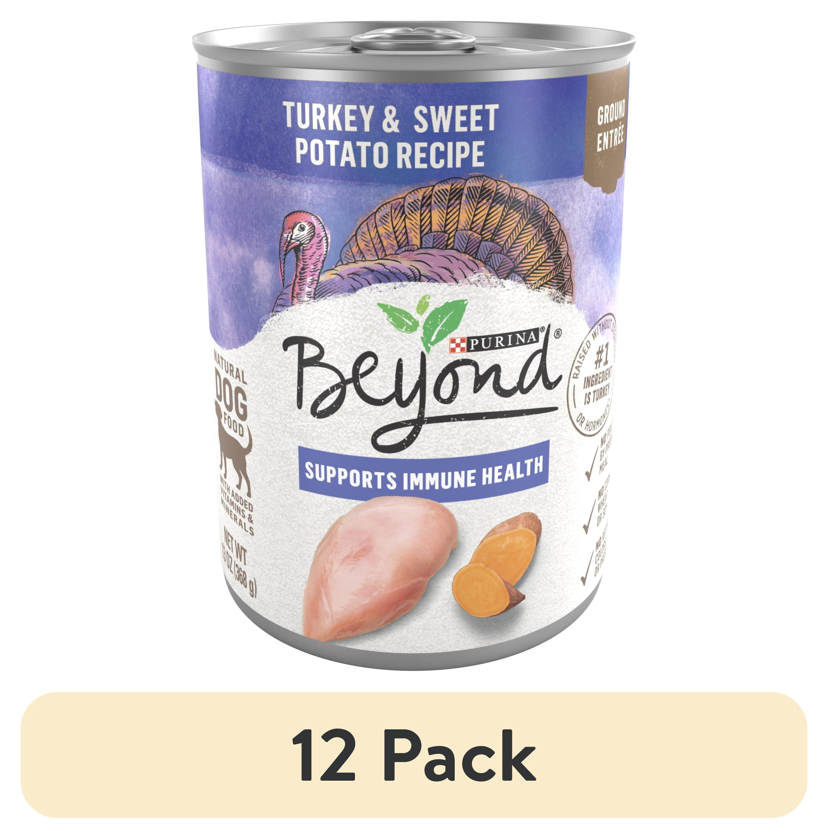 (12 pack) Purina Beyond Ground Entree Wet Dog Food Natural Soft Grain Free Turkey & Sweet Potato, 13 oz Can