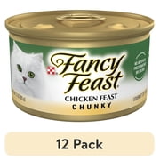 (12 pack) Purina Fancy Feast Chunky Kitten Food, Wet Cat Food, Chicken Feast, 3 oz Can