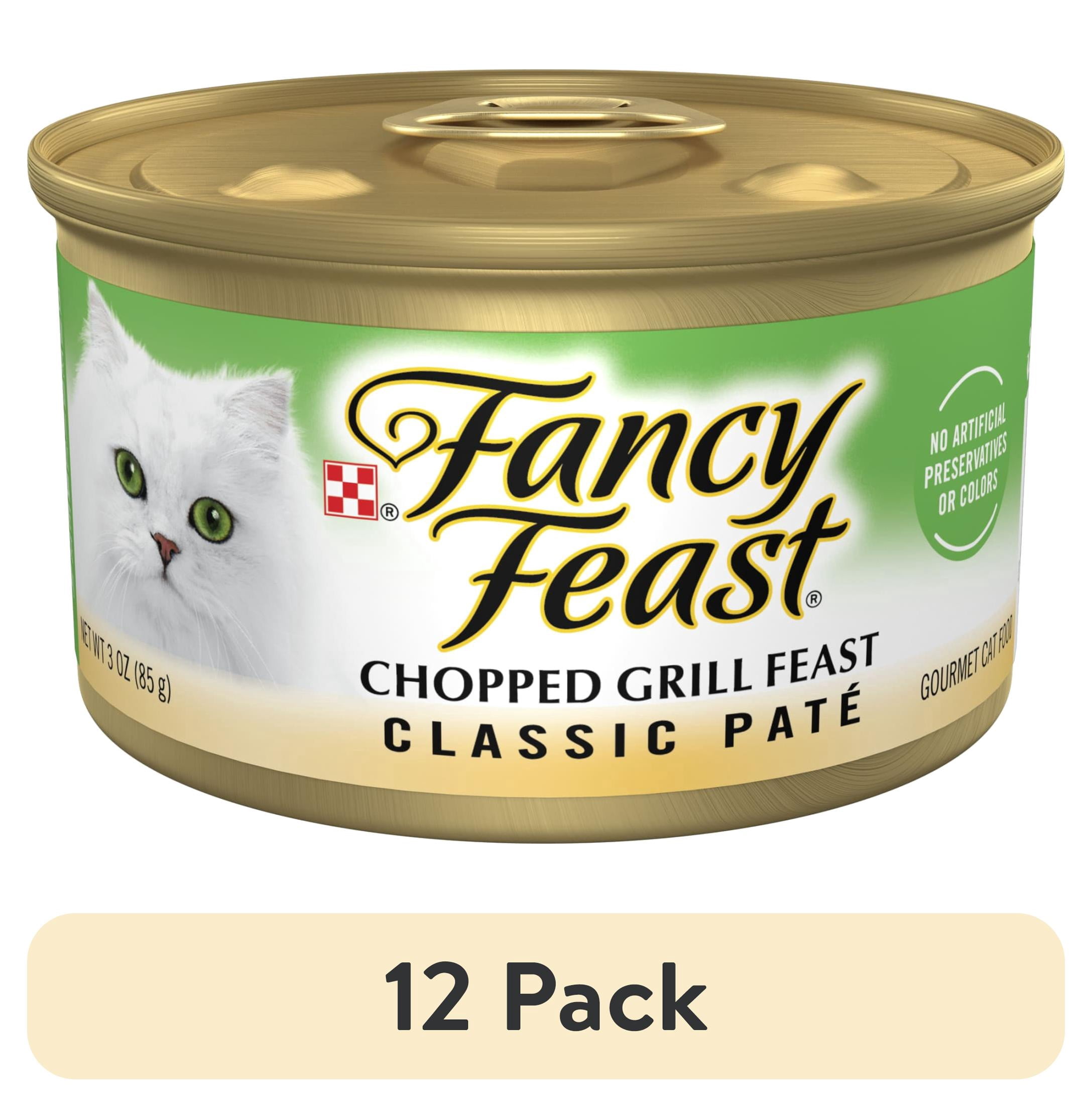 (12 pack) Purina Fancy Feast Chopped Grill Feast Classic Pate Wet Cat Food, 3 oz Can