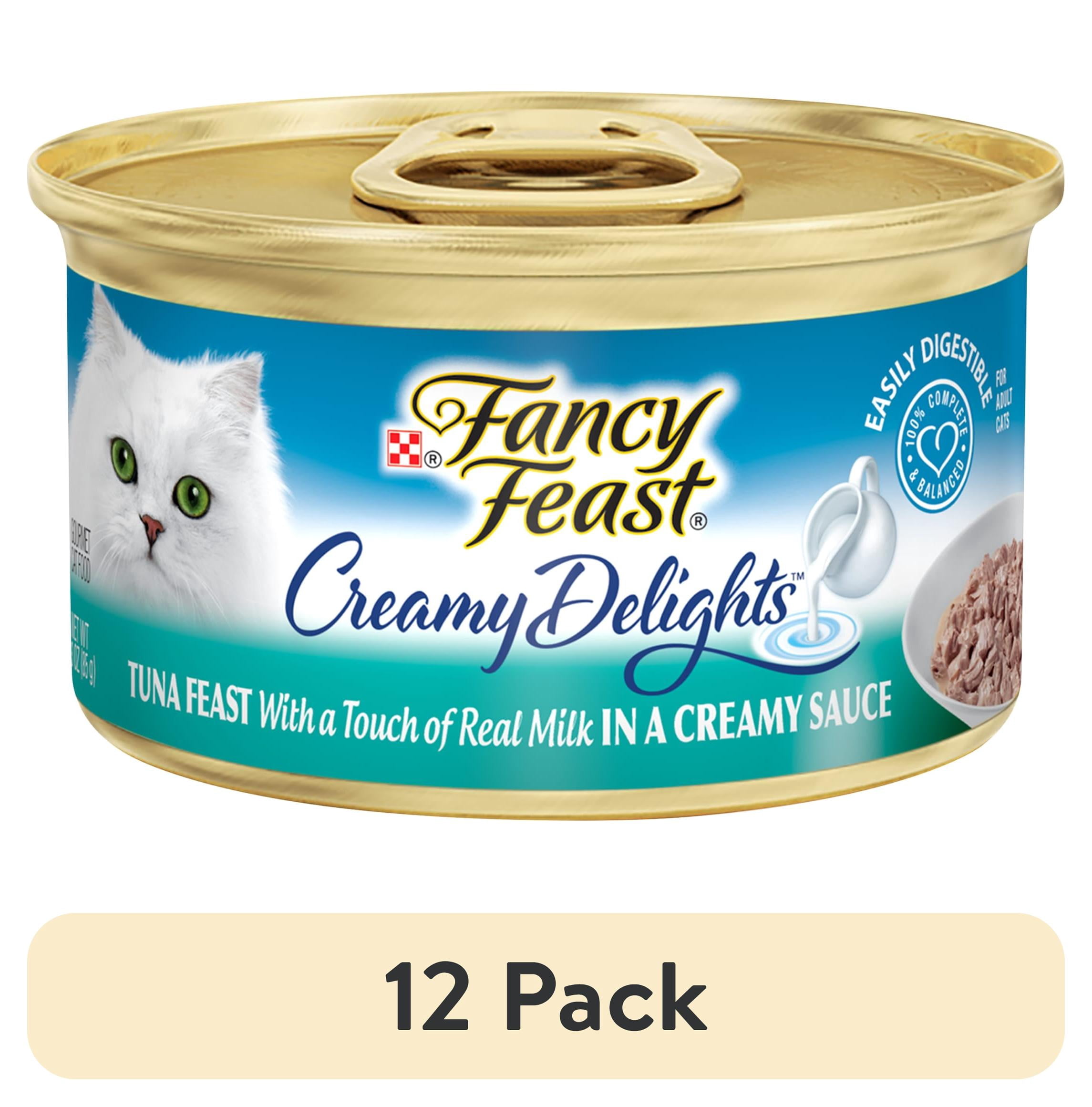 (12 pack) Purina Fancy Feast Creamy Delights Wet Cat Food, Tuna in Creamy Sauce, 3 oz Cans