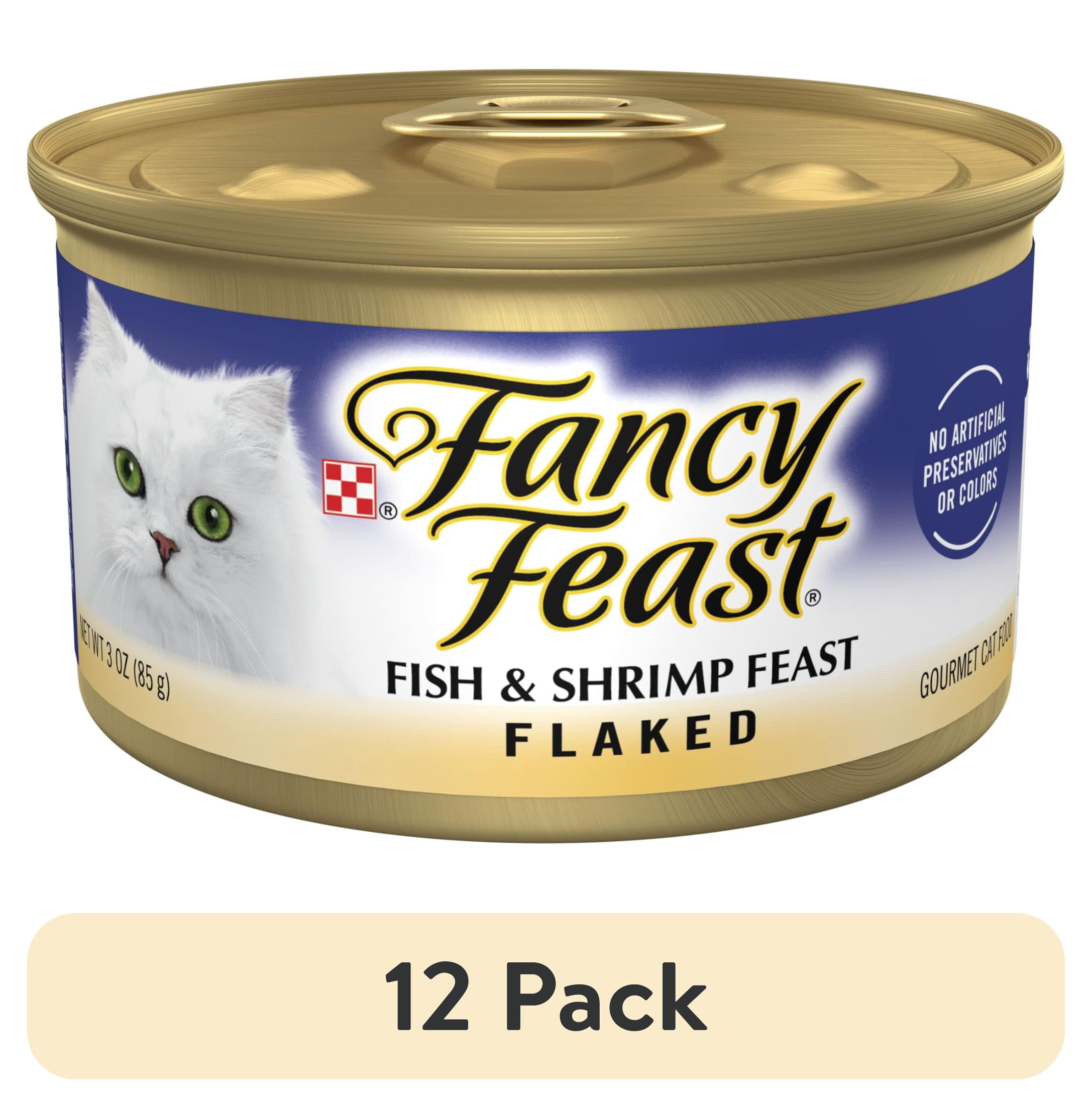 (12 pack) Purina Fancy Feast Fish & Shrimp Feast Flaked Wet Cat Food, 3 oz Can