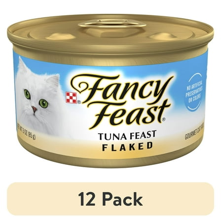 (12 pack) Purina Fancy Feast Flaked Kitten Food, Wet Cat Food, Tuna Feast, 3 oz Can