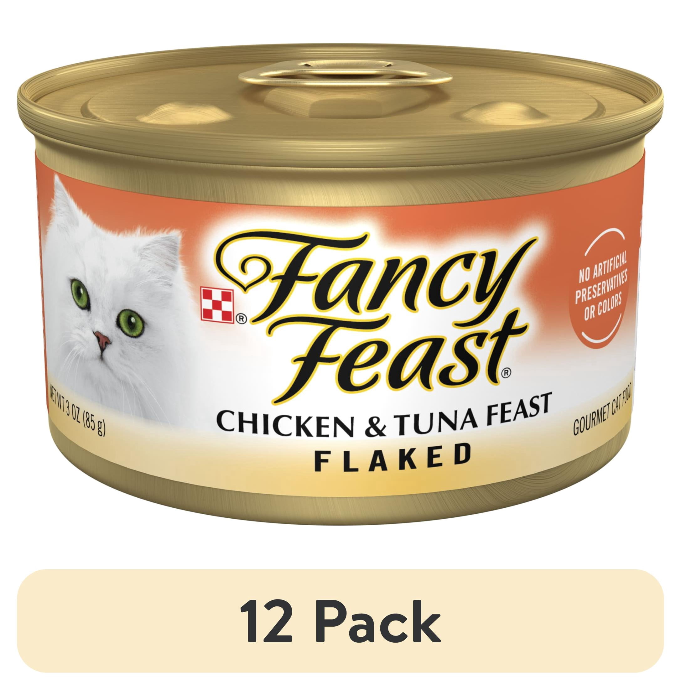 (12 pack) Purina Fancy Feast Flaked Kitten Food, Wet Cat Food, Chicken & Tuna Feast, 3 oz Can