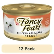 (12 pack) Purina Fancy Feast FlakedKitten Food, Wet Cat Food, Chicken & Tuna Feast, 3 oz Can
