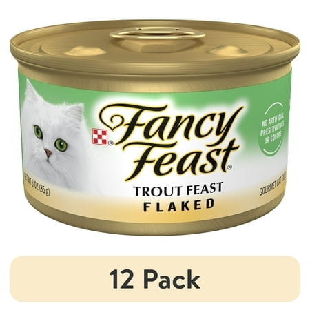 (12 pack) Purina Fancy Feast Trout Feast Flaked Wet Cat Food, 3 oz Can