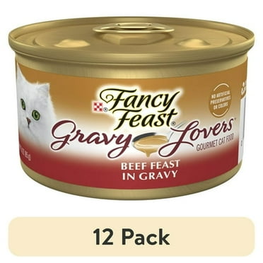(12 pack) Purina Fancy Feast Gravy Lovers Wet Cat Food, Beef in Gravy, 3 oz Can