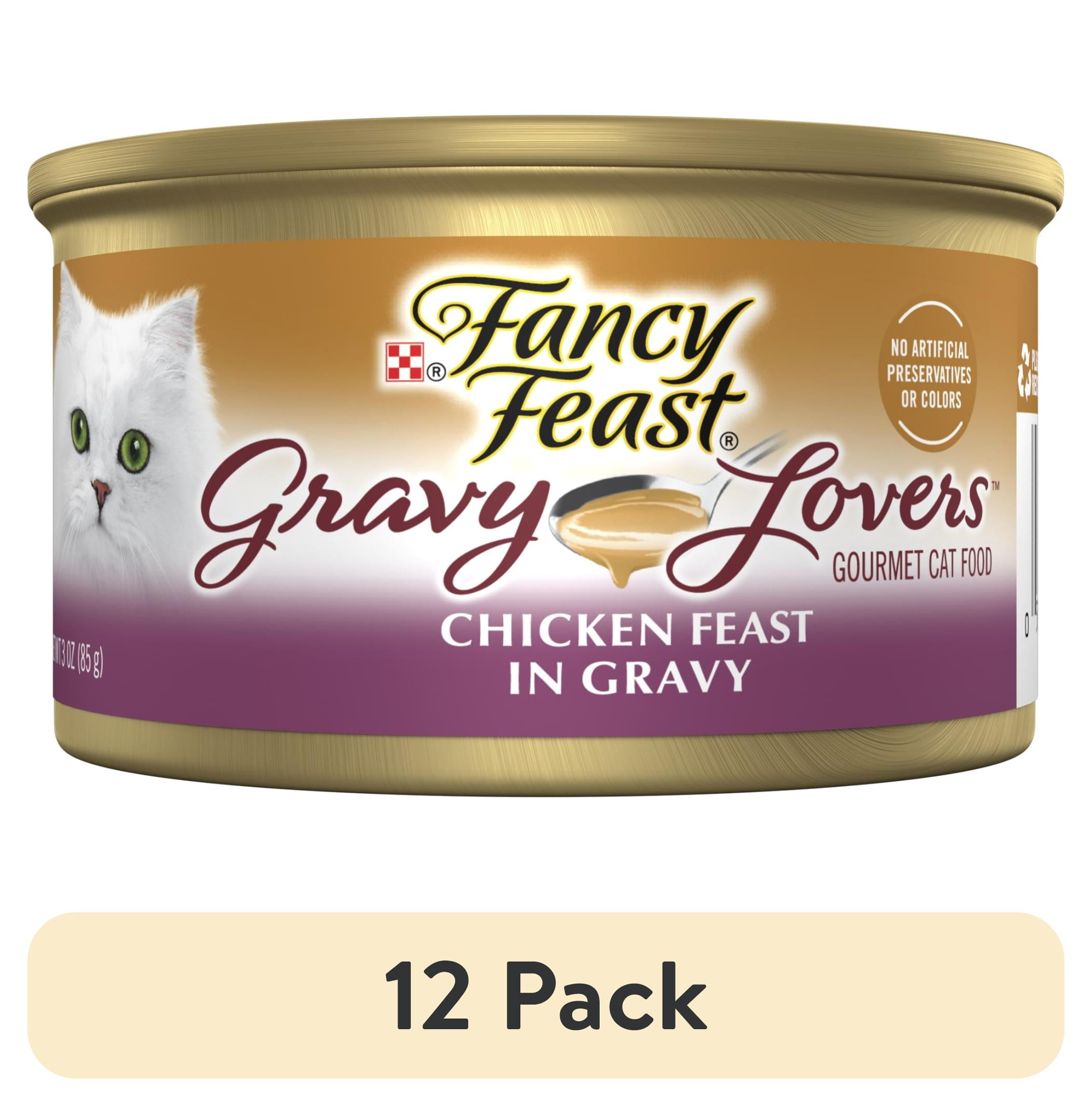 (12 pack) Purina Fancy Feast Gravy Lovers Wet Cat Food, Chicken Feast in Gravy, 3 oz Cans, 24 Pack