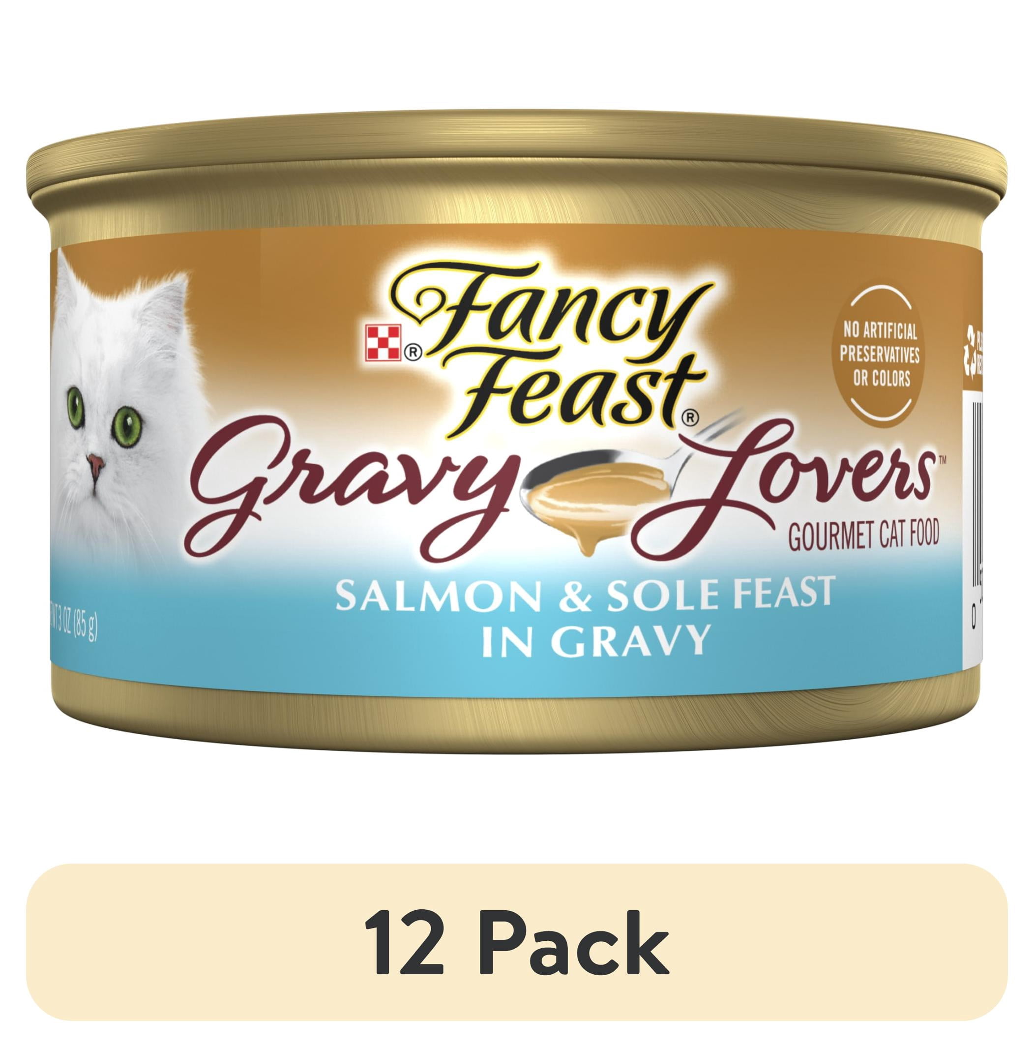 (12 pack) Purina Fancy Feast Gravy Lovers Wet Cat Food, Salmon & Sole in Gravy, 3 oz Can