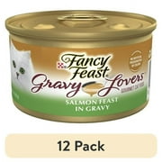 (12 pack) Purina Fancy Feast Gravy Lovers Wet Cat Food, Seared Salmon in Gravy, 3 oz Can