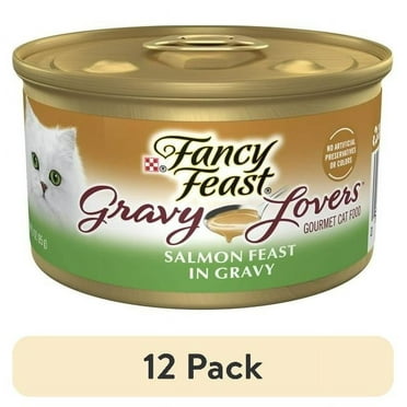 (12 pack) Purina Fancy Feast Gravy Lovers Wet Cat Food, Seared Salmon in Gravy, 3 oz Can