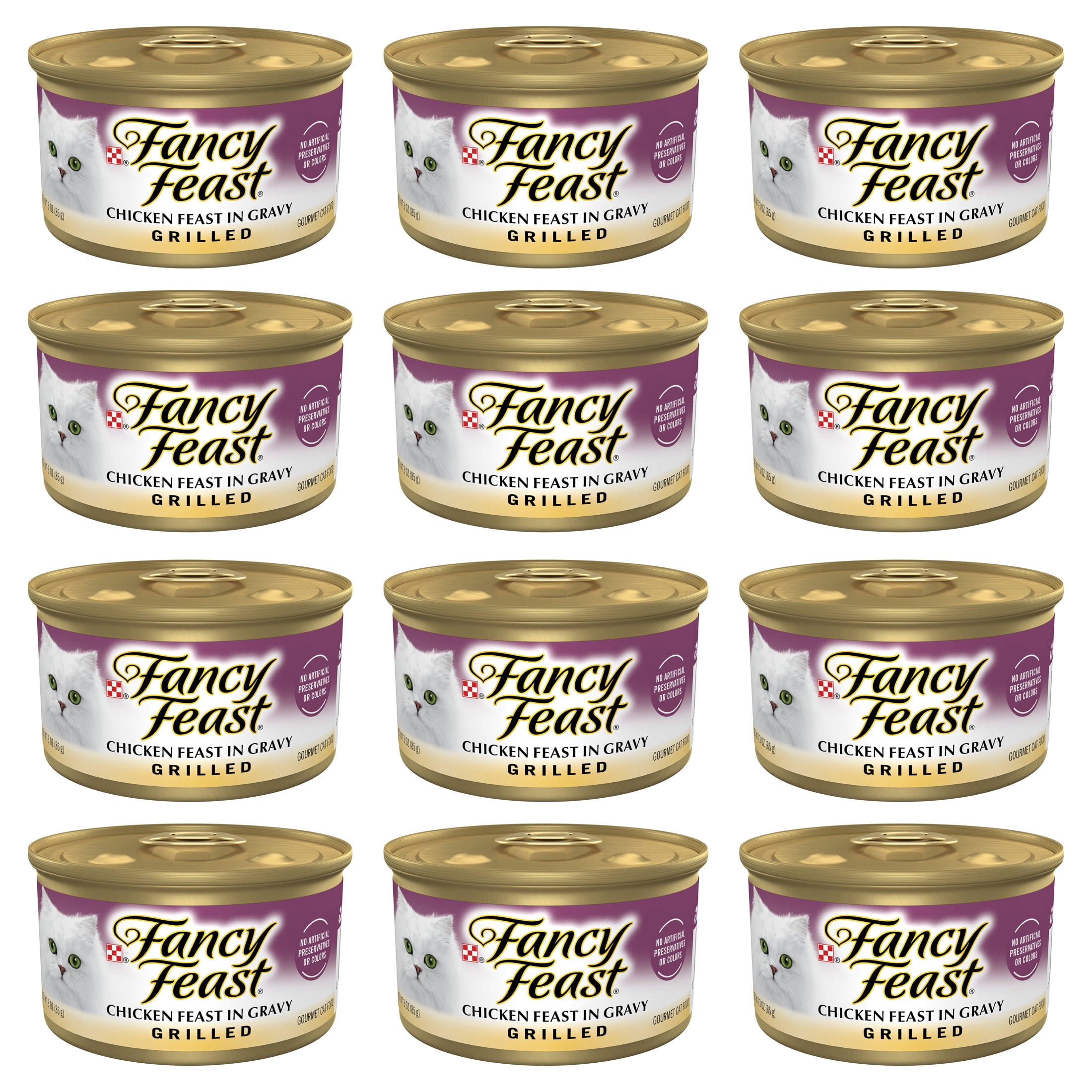 (12 pack) Purina Fancy Feast Grilled Kitten Food, Wet Cat Food, Chicken Feast in Gravy, 3 oz Can