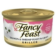 (12 pack) Purina Fancy Feast Grilled Kitten Food, Wet Cat Food, Salmon & Shrimp Feast in Gravy, 3 oz Can