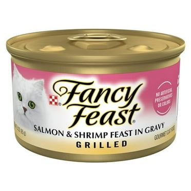 (12 pack) Purina Fancy Feast Grilled Kitten Food, Wet Cat Food, Salmon & Shrimp Feast in Gravy, 3 oz Can