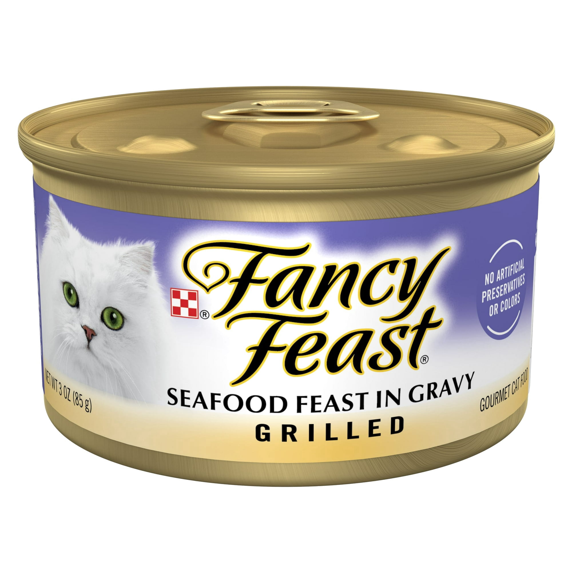 (12 pack) Purina Fancy Feast Grilled Kitten Food, Wet Cat Food, Seafood Feast in Gravy, 3 oz Cans