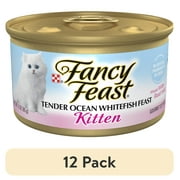 (12 pack) Purina Fancy Feast Kitten Food, Wet Cat Food, Ocean Whitefish, 3 oz Can