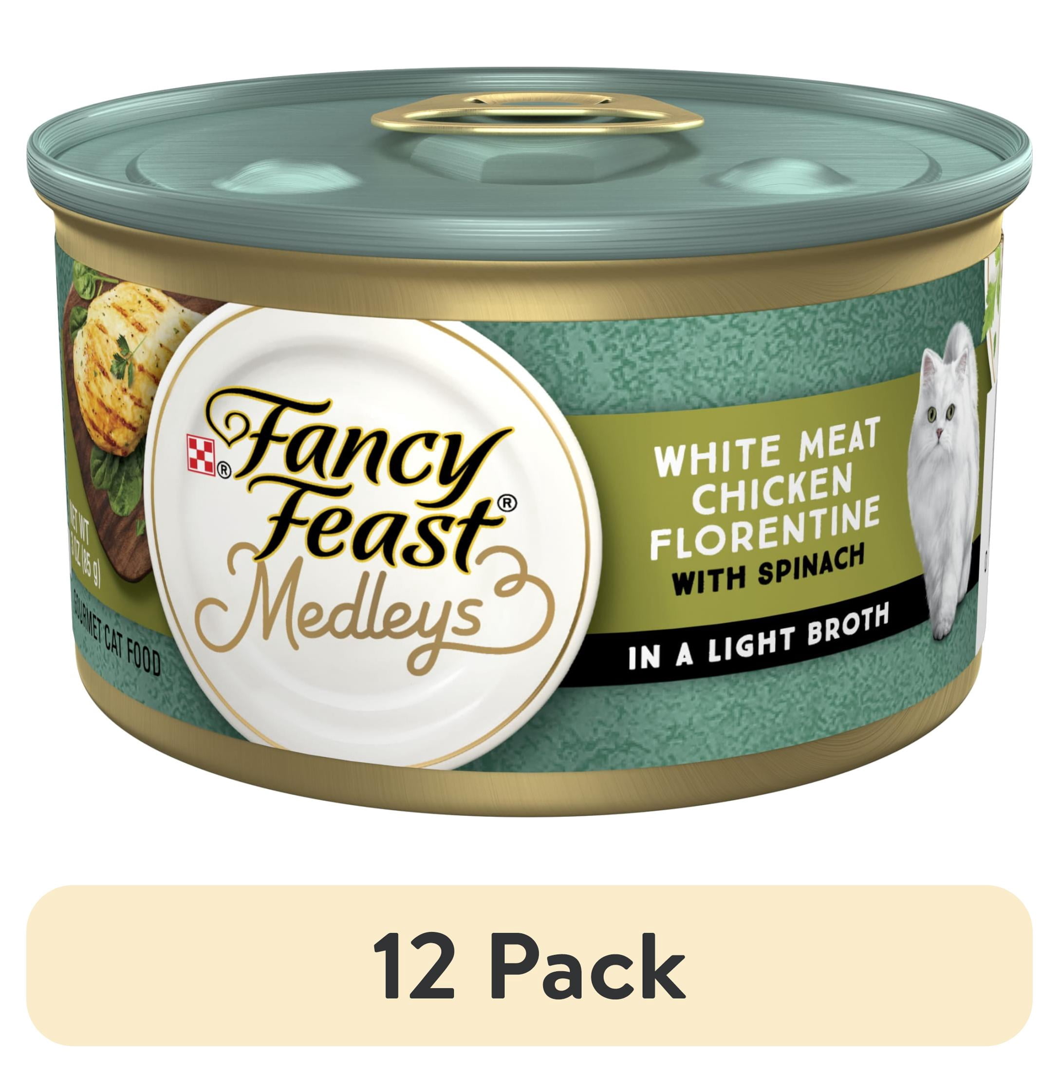 (12 pack) Purina Fancy Feast Medleys Wet Cat Food, Chicken Florentine & Spinach, 3 oz Cans