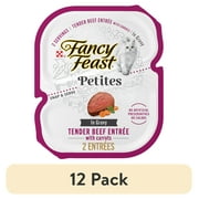(12 pack) Purina Fancy Feast Petites Tender Beef Entree With Carrots in Gravy Gourmet Wet Cat Food Pate