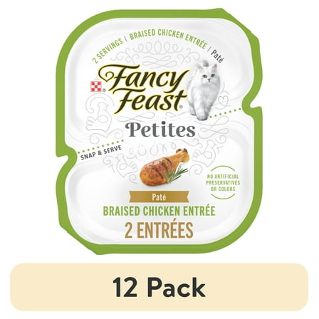 (12 pack) Purina Fancy Feast Petites Braised Chicken Entrée Gourmet Wet Cat Food Pate
