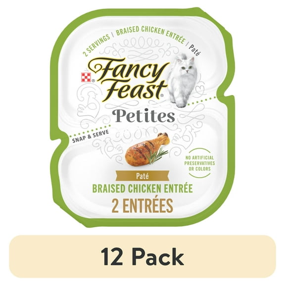 (12 pack) Purina Fancy Feast Petites Braised Chicken Entrée Gourmet Wet Cat Food Pate