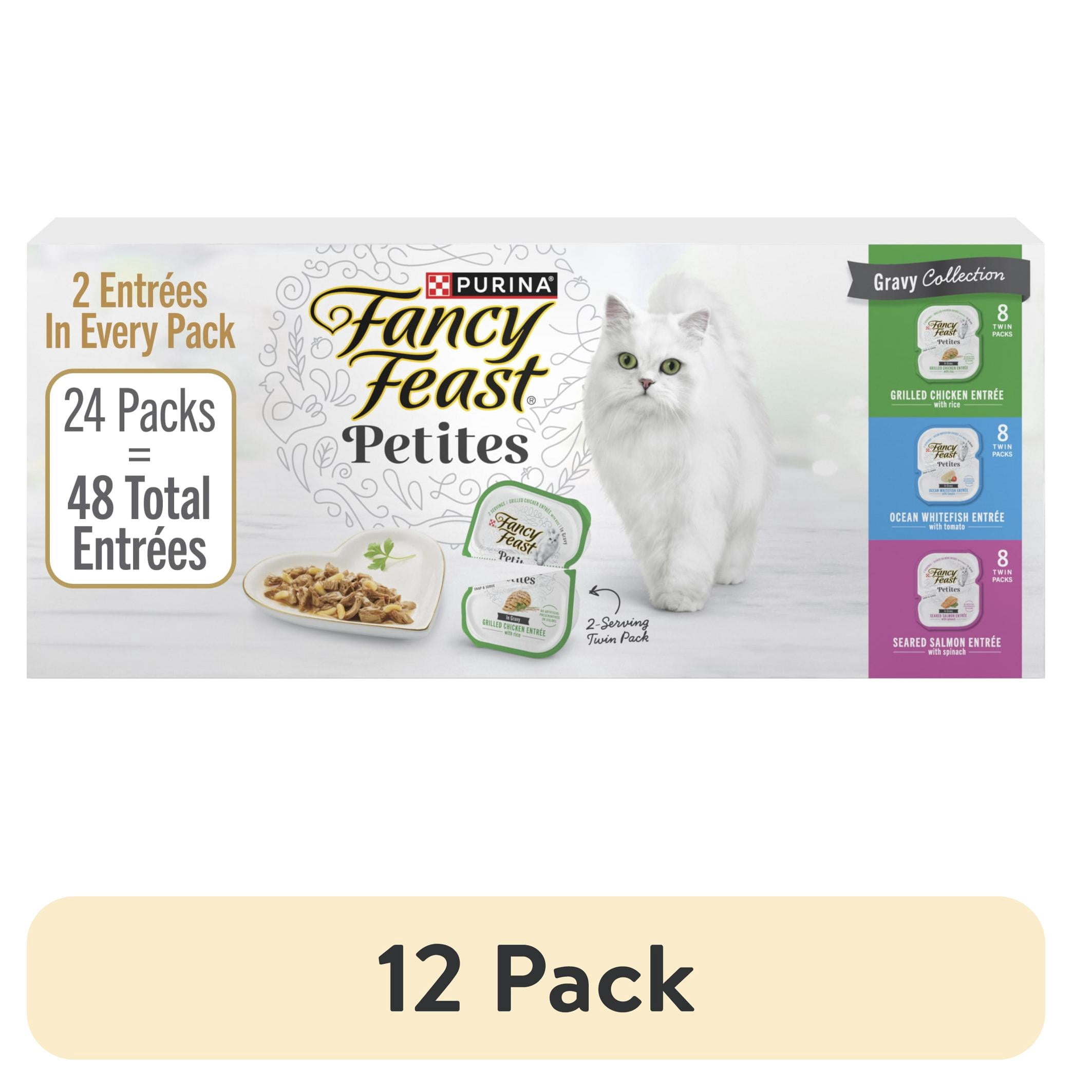 (12 pack) Purina Fancy Feast Petites Gravy Collection Wet Cat Food, Variety Pack, 2.8 oz (24 Pack)