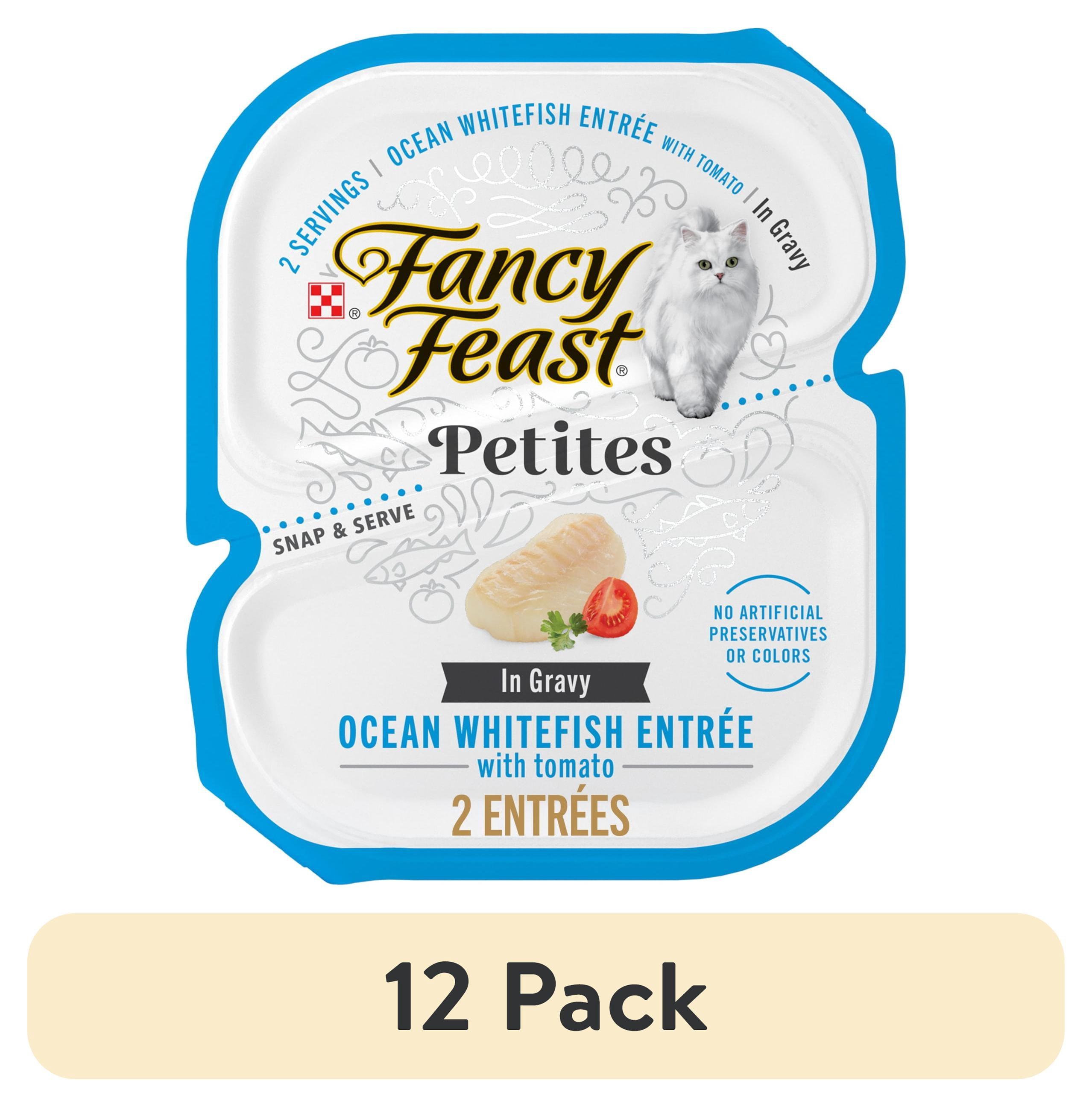 (12 pack) Purina Fancy Feast Petites Ocean Whitefish Entree With Tomato in Gravy Gourmet Wet Cat Food Pate