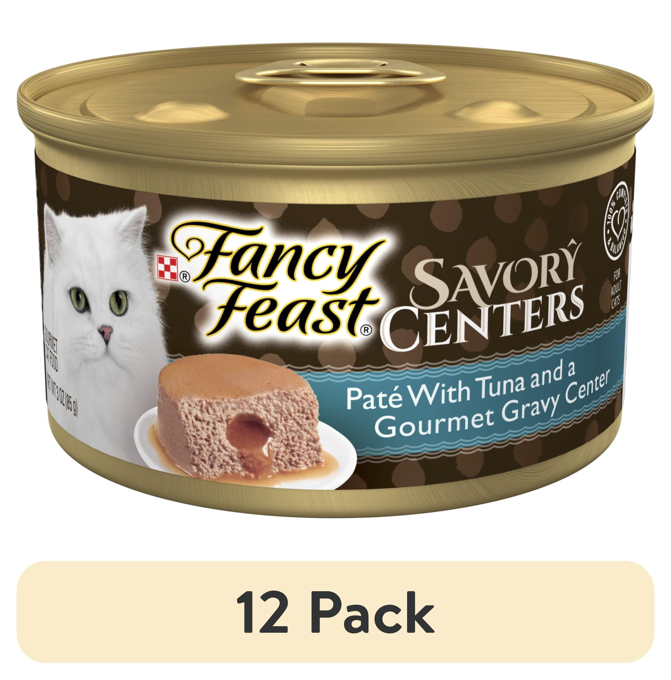(12 pack) Purina Fancy Feast Savory Centers Pate Adult Wet Cat Food with Tuna and a Gravy Center, 3 oz Can
