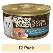 (12 pack) Purina Fancy Feast Savory Centers Pate Adult Wet Cat Food with Tuna and a Gravy Center, 3 oz Can