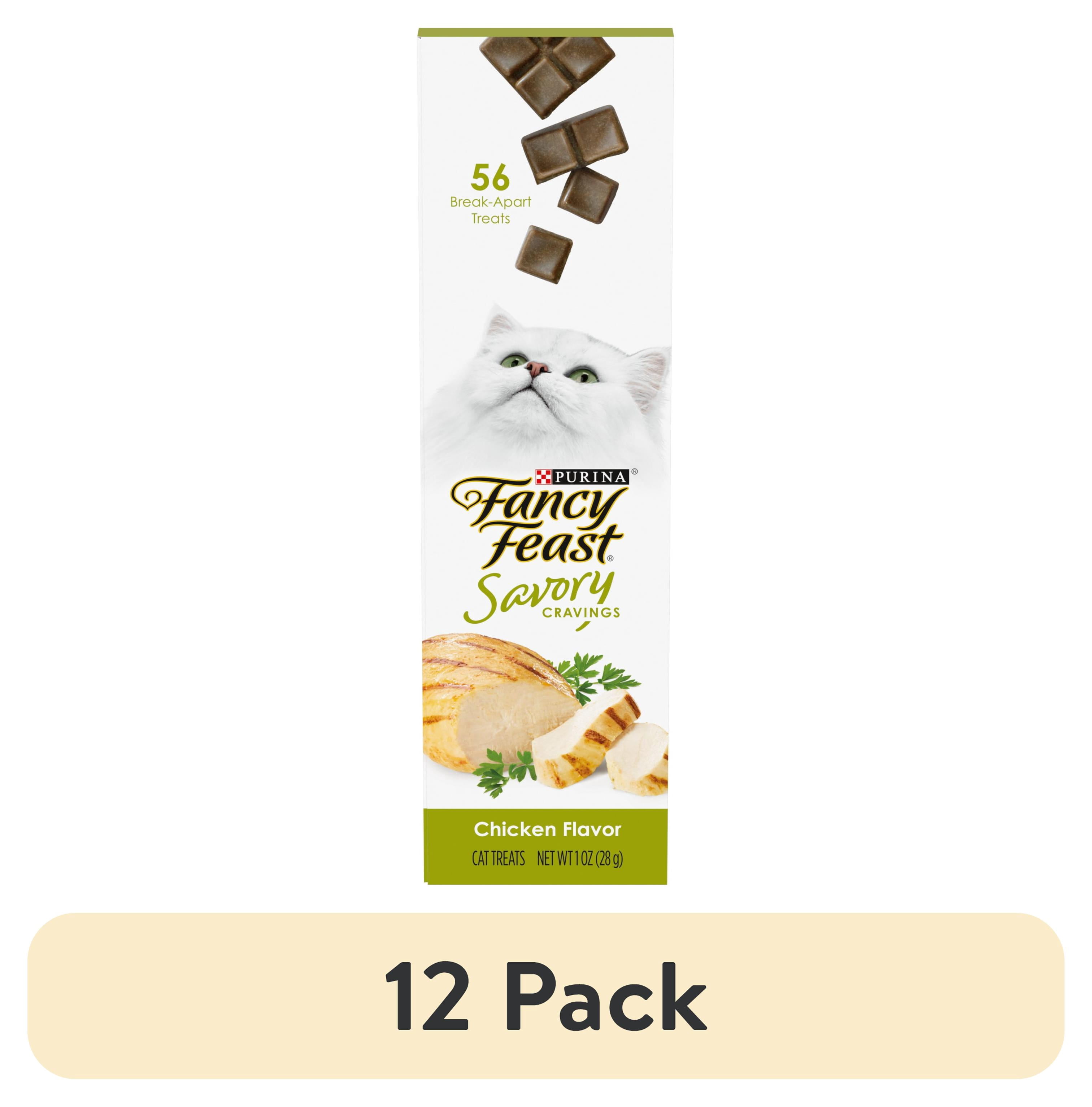 (12 pack) Purina Fancy Feast Savory Cravings, Soft Cat Treats, Chicken, 1 oz Box